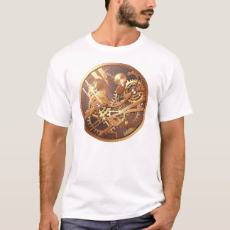 el reloj del steampunk adapta la camiseta