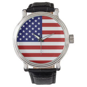 El reloj masculino de la bandera estadounidense