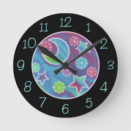 El reloj "Números" de la noche brillante todo negr