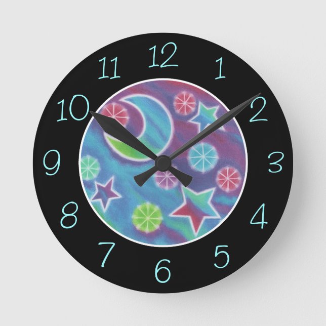 El reloj "Números" de la noche brillante todo negr (Anverso)