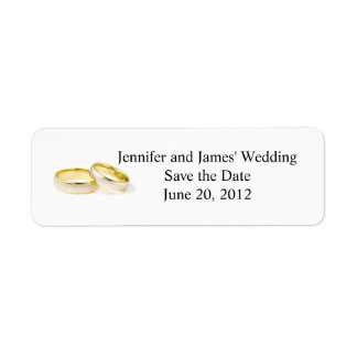 El remite etiqueta los anillos de bodas de Clipart
