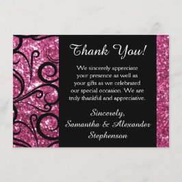 El remolino brillante rosado le agradece tarjeta