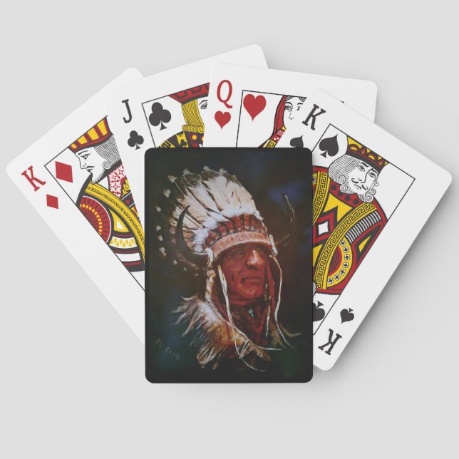 "El Reno Chief" Clásicas Cartas de Juego (Reverso)