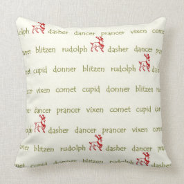 El reno de Santa nombra la almohada del navidad