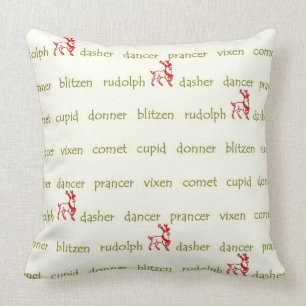 El reno de Santa nombra la almohada del navidad