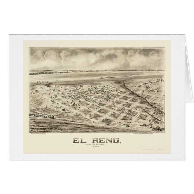 EL Reno, mapa panorámico de la AUTORIZACIÓN - 1891 (Anverso (Horizontal))