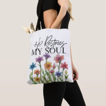 Él restaura mi alma Bolsa tote