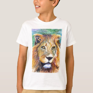 El retrato ACEO del león embroma la camiseta