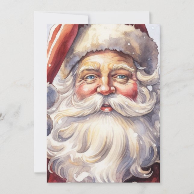 El retro Santa Claus en un Navidad Gorra rojo (Anverso)