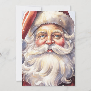 El retro Santa Claus en un Navidad Gorra rojo