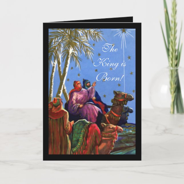 El Rey es la tarjeta de Navidades cristianos nativ (Anverso)