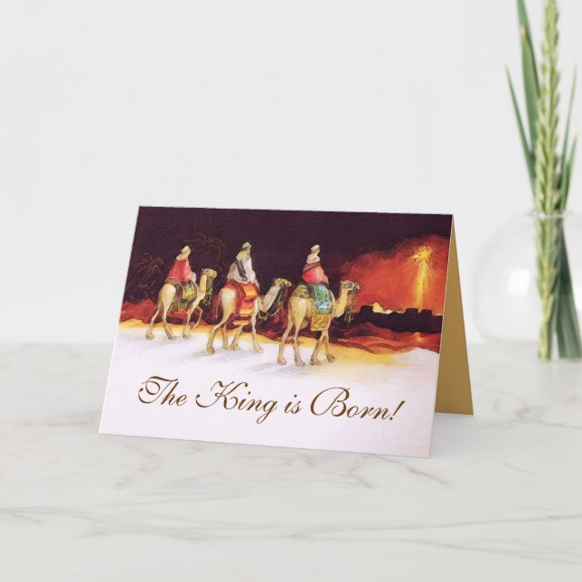 El Rey es la tarjeta de Navidades cristianos nativ (Anverso)