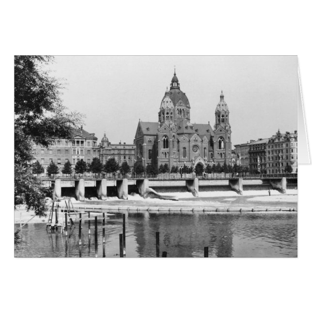 El río Isar en Munich, c.1910 (Anverso (Horizontal))