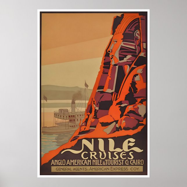 El río Nilo Arte Egipto Póster de viaje El Cairo (Frente)