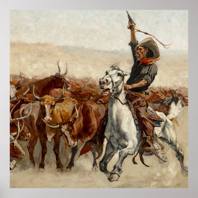 El Rodeo Arte Occidental por Frederic Remington (Frente)