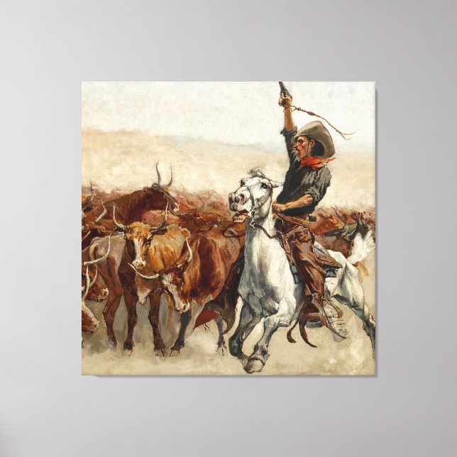 El Rodeo Arte Occidental por Frederic Remington (Anverso)
