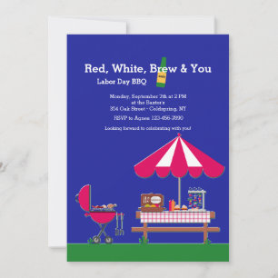 El rojo blanco Brew y tu invitación
