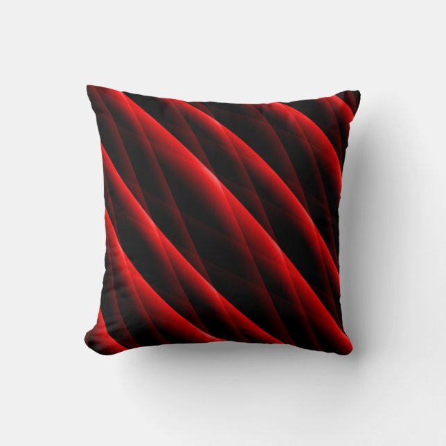 El rojo carmesí acolchado raya la almohada (Anverso)