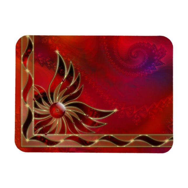 El rojo como el imán flexible de la llama (Horizontal)