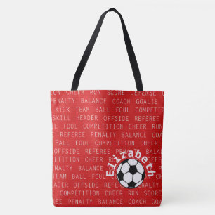 El rojo del fútbol sobre toda la bolsa de impresió