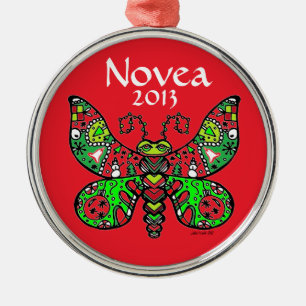 ¡El ROJO del ornamento de la mariposa *customize!