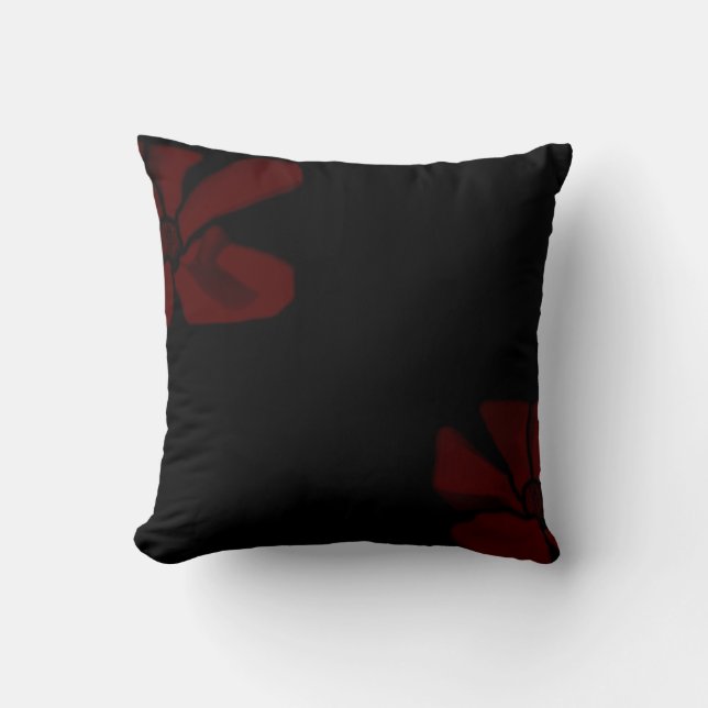 El rojo florece la almohada de tiro (Anverso)