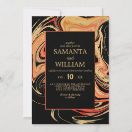 El rojo moderno y el beige abstracto. Invitación a