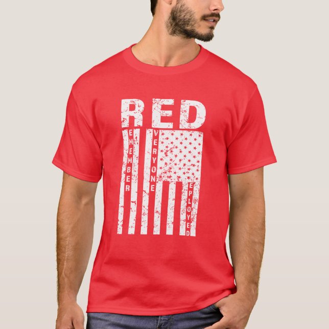 El ROJO recuerda cada uno camisa para hombre (Anverso)