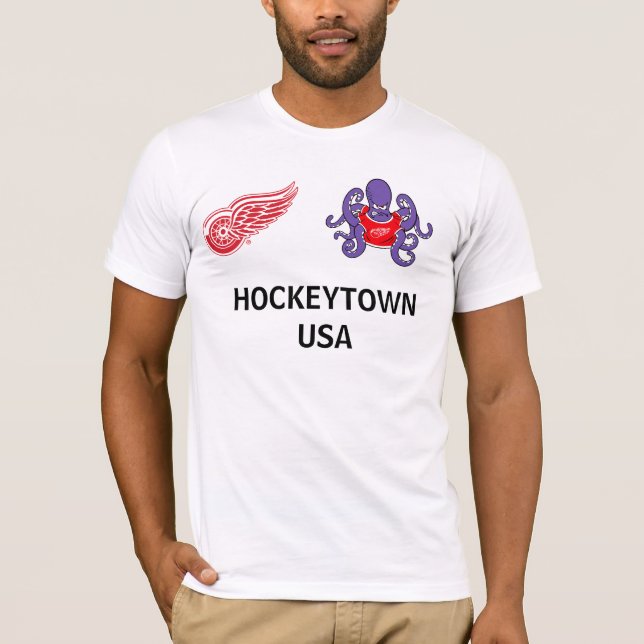 El rojo se va volando la camiseta de Hockeytown (Anverso)