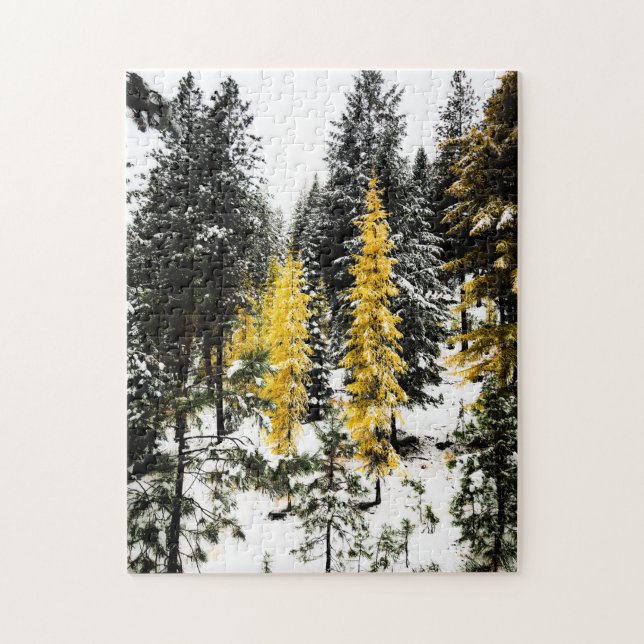 El rompecabezas de dos árboles amarillos (Vertical)