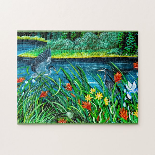 El rompecabezas de la garza azul @Todd Lake (Horizontal)