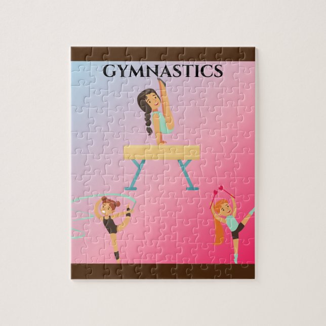 El rompecabezas de la gimnasia para los chicas. (Vertical)
