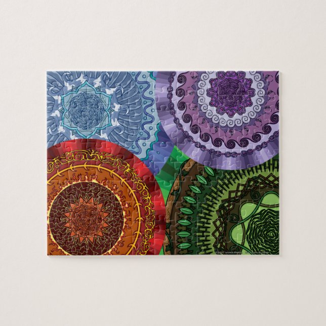 El rompecabezas de las mandalas de los elementos (Horizontal)