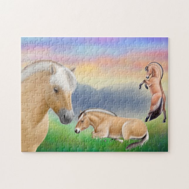 El rompecabezas de los Caballos de Fiordo noruego (Horizontal)