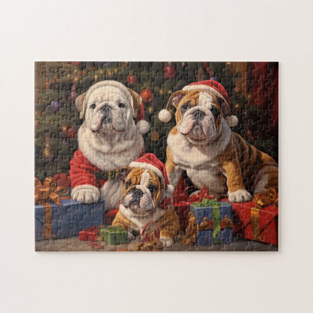 El rompecabezas de los Navidades de Bulldoges de S (Horizontal)