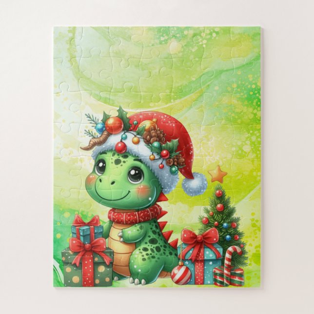 El rompecabezas de los Navidades verdes de los din (Vertical)