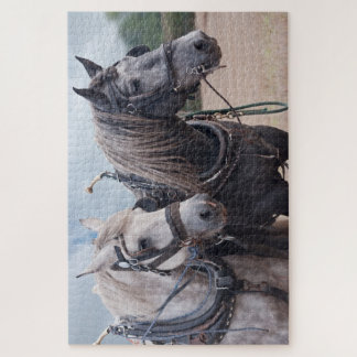 el rompecabezas del arado de dos percheron