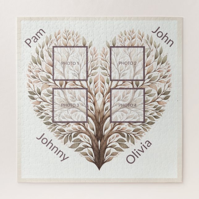 El rompecabezas del corazón fotográfico agrega cua (Vertical)