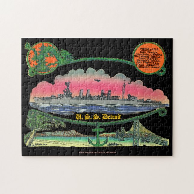 El rompecabezas del "Dirty D" USS Detroit (Horizontal)