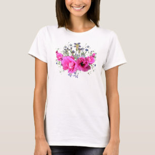 El rosa bonito florece la camiseta