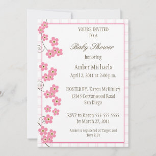 El rosa de la invitación de Baby Shower siempre am