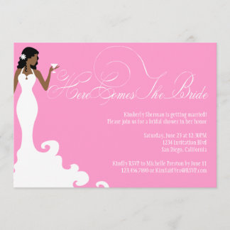 El rosa de la moda llega la invitación a la ducha 