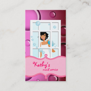 El rosa de la tarjeta de visita de la limpieza