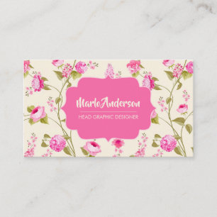 El rosa elegante florece la tarjeta de visita