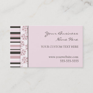 El rosa elegante raya tarjetas de visita