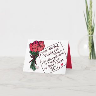 El "rosa es rojo…" Tarjeta