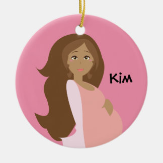 El rosa Mamá-a-Es ornamento - personalizado