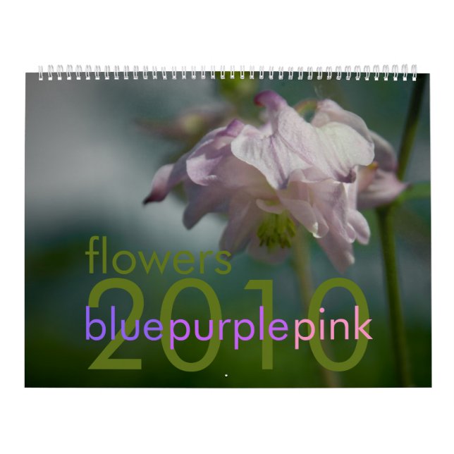 El rosa púrpura azul florece el calendario 2010 (Tapa)