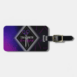 el rosa púrpura del estilista scissor la etiqueta