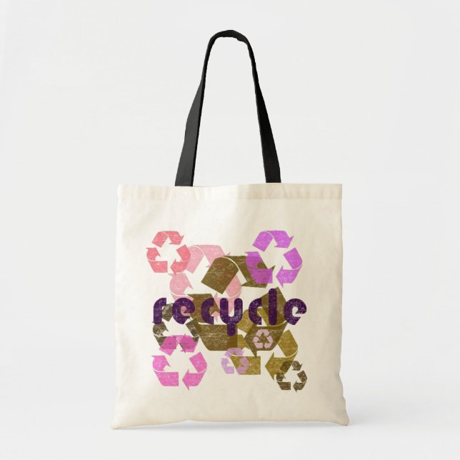 El rosa recicla la bolsa de asas del estilo del (Frente)